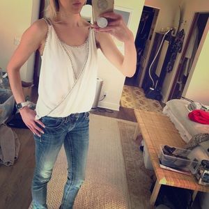 Willow & Clay blouse with silver beadwork